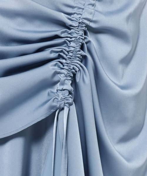 HARE（ハレ）の「サテンドロストイレヘムスカート(HARE)（スカート・レディース・ブラック/ライトブルー・FREE）」の4枚目の写真