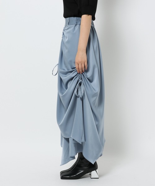 HARE サテンドロストイレヘムスカート　ライトブルー サテンドロストイレヘムスカート(HARE)（スカート）｜HARE（ハレ