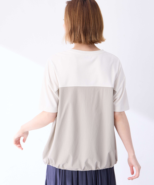 Petit Honfleur（プチオンフルール）の「【冷感】【UVカット】ドッキングポケットプルオーバー（Tシャツ/カットソー・レディース・ブラック/グレー・M/L）」の7枚目の写真