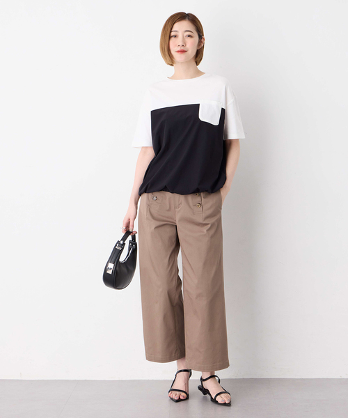 Petit Honfleur（プチオンフルール）の「【冷感】【UVカット】ドッキングポケットプルオーバー（Tシャツ/カットソー・レディース・ブラック/グレー・M/L）」の13枚目の写真