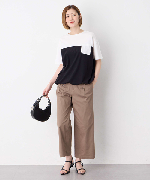 Petit Honfleur（プチオンフルール）の「【冷感】【UVカット】ドッキングポケットプルオーバー（Tシャツ/カットソー・レディース・ブラック/グレー・M/L）」の14枚目の写真