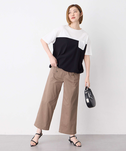 Petit Honfleur（プチオンフルール）の「【冷感】【UVカット】ドッキングポケットプルオーバー（Tシャツ/カットソー・レディース・ブラック/グレー・M/L）」の15枚目の写真