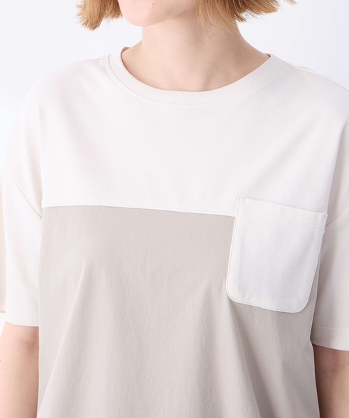 Petit Honfleur（プチオンフルール）の「【冷感】【UVカット】ドッキングポケットプルオーバー（Tシャツ/カットソー・レディース・ブラック/グレー・M/L）」の20枚目の写真