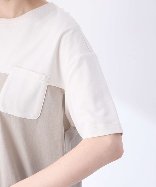 Petit Honfleur（プチオンフルール）の「【冷感】【UVカット】ドッキングポケットプルオーバー（Tシャツ/カットソー・レディース・ブラック/グレー・M/L）」の21枚目の写真