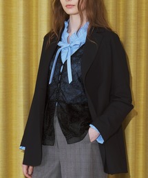 STRAWBERRY-FIELDS | シルキーブロード_Vネックフリルボウタイブラウス(シャツ/ブラウス)