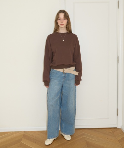 GIUNON（ジウノン）の「embroidery loose sweat tops / エンブロイダリールーズスウェットトップス（スウェット・レディース・ネイビー/ブラウン/グレー・FREE）」の15枚目の写真