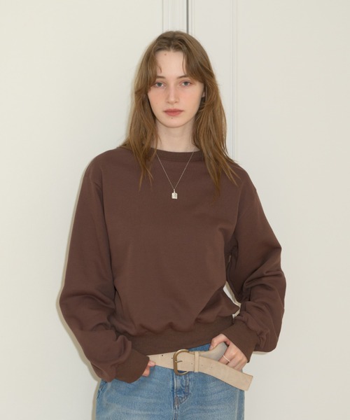 GIUNON（ジウノン）の「embroidery loose sweat tops / エンブロイダリールーズスウェットトップス（スウェット・レディース・ネイビー/ブラウン/グレー・FREE）」の16枚目の写真