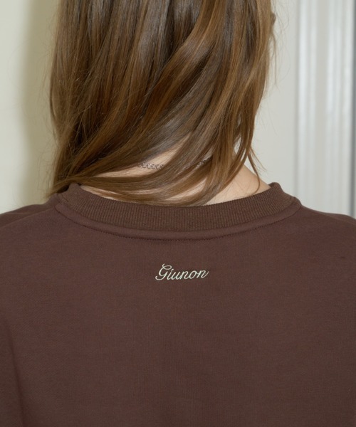 GIUNON（ジウノン）の「embroidery loose sweat tops / エンブロイダリールーズスウェットトップス（スウェット・レディース・ネイビー/ブラウン/グレー・FREE）」の17枚目の写真