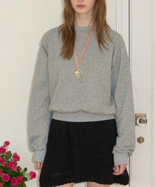 GIUNON（ジウノン）の「embroidery loose sweat tops / エンブロイダリールーズスウェットトップス（スウェット・レディース・ネイビー/ブラウン/グレー・FREE）」の8枚目の写真