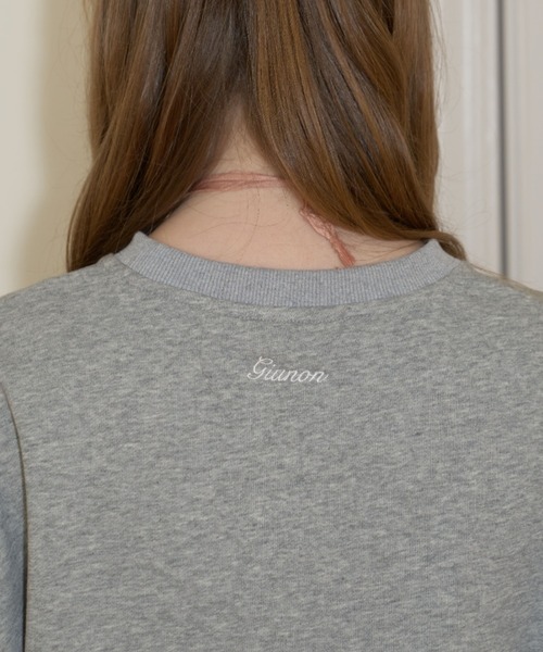 GIUNON（ジウノン）の「embroidery loose sweat tops / エンブロイダリールーズスウェットトップス（スウェット・レディース・ネイビー/ブラウン/グレー・FREE）」の9枚目の写真