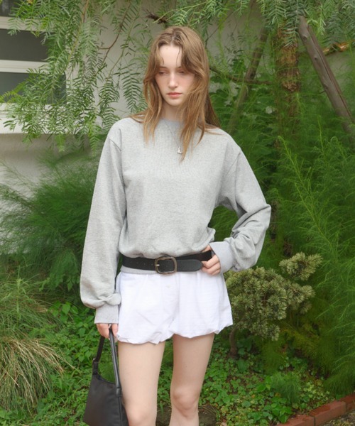 GIUNON（ジウノン）の「embroidery loose sweat tops / エンブロイダリールーズスウェットトップス（スウェット・レディース・ネイビー/ブラウン/グレー・FREE）」の12枚目の写真