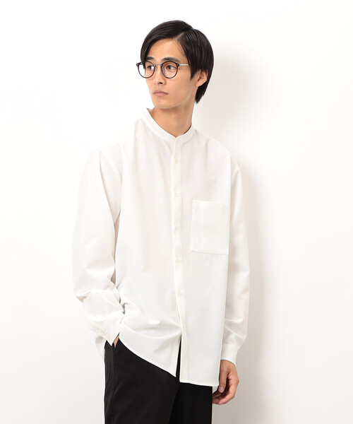 COMME CA ISM（コムサイズム）の「ウールライク バンドカラー 長袖シャツ（シャツ/ブラウス・メンズ・ブラック/グレー/ホワイト/ブラウン/ネイビー・SMALL/MEDIUM/LARGE）」の10枚目の写真