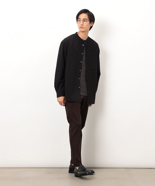 COMME CA ISM（コムサイズム）の「ウールライク バンドカラー 長袖シャツ（シャツ/ブラウス・メンズ・ブラック/グレー/ホワイト/ブラウン/ネイビー・SMALL/MEDIUM/LARGE）」の16枚目の写真