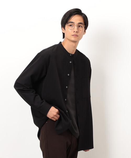 COMME CA ISM（コムサイズム）の「ウールライク バンドカラー 長袖シャツ（シャツ/ブラウス・メンズ・ブラック/グレー/ホワイト/ブラウン/ネイビー・SMALL/MEDIUM/LARGE）」の17枚目の写真