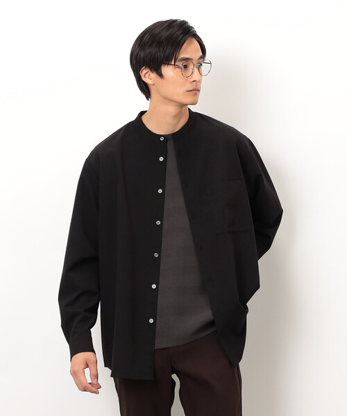 COMME CA ISM（コムサイズム）の「ウールライク バンドカラー 長袖シャツ（シャツ/ブラウス・メンズ・ブラック/グレー/ホワイト/ブラウン/ネイビー・SMALL/MEDIUM/LARGE）」の19枚目の写真