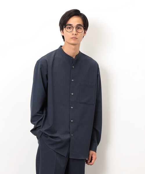 COMME CA ISM（コムサイズム）の「ウールライク バンドカラー 長袖シャツ（シャツ/ブラウス・メンズ・ブラック/グレー/ホワイト/ブラウン/ネイビー・SMALL/MEDIUM/LARGE）」の20枚目の写真