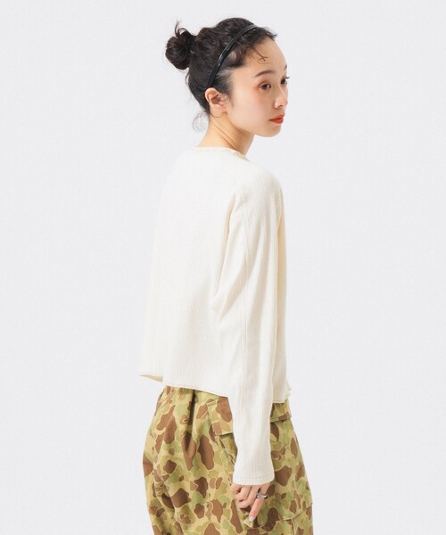 BEAMS BOY(ビームスボーイ)の「【2/5再値下げ】ヘンリーネック レース カーディガン(カーディガン/ボレロ・レディース・チャコールグレー/サックスブルー/ホワイト系その他7・ONE SIZE)」の6枚目の写真