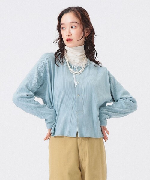 BEAMS BOY(ビームスボーイ)の「【2/5再値下げ】ヘンリーネック レース カーディガン(カーディガン/ボレロ・レディース・チャコールグレー/サックスブルー/ホワイト系その他7・ONE SIZE)」の16枚目の写真