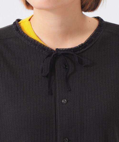 BEAMS BOY(ビームスボーイ)の「【2/5再値下げ】ヘンリーネック レース カーディガン(カーディガン/ボレロ・レディース・チャコールグレー/サックスブルー/ホワイト系その他7・ONE SIZE)」の20枚目の写真