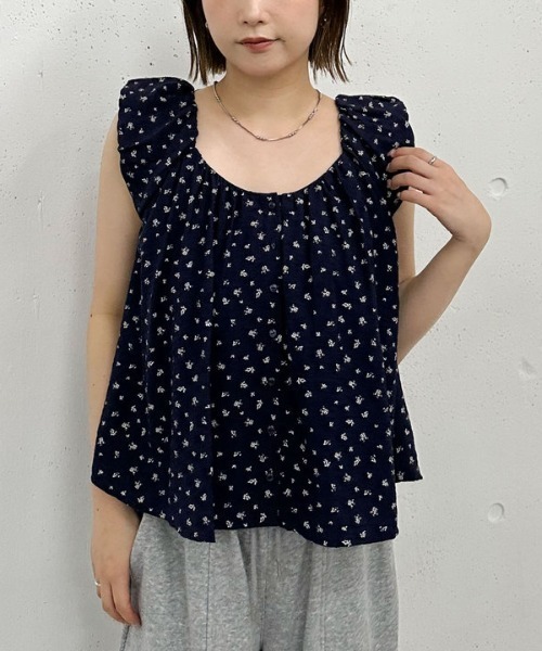 archives（アルシーヴ）の「バルーンノースリ花柄ブラウス（シャツ/ブラウス・レディース・ブルー/アイボリー/ネイビー・MEDIUM）」の22枚目の写真