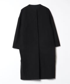 セール】ダンボールニット高密度タフタ切替コート（ノーカラーコート