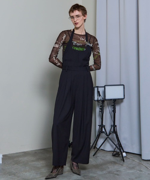 MAISON SPECIAL(メゾンスペシャル)の「Hand Writing Mesh Tops/ハンドライティングメッシュトップス(Tシャツ/カットソー・レディース・ブルー/ベージュ/チャコールグレー/ホワイト・FREE)」の9枚目の写真