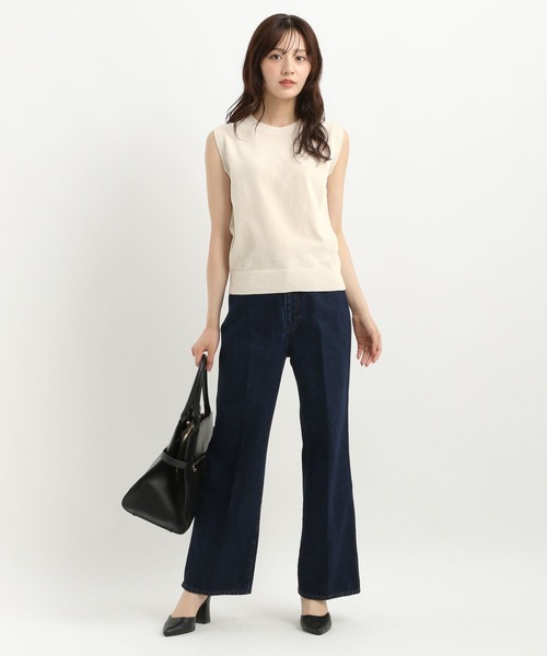 Andemiu（アンデミュウ）の「モールニットノースリーブ578239（ニット/セーター・レディース・チャコールグレー/アイボリー/グリーン・FREE）」の16枚目の写真