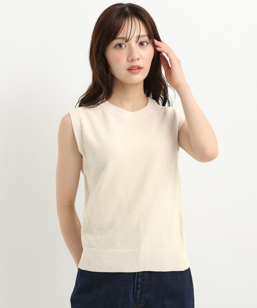 Andemiu（アンデミュウ）の「モールニットノースリーブ578239（ニット/セーター・レディース・チャコールグレー/アイボリー/グリーン・FREE）」の19枚目の写真