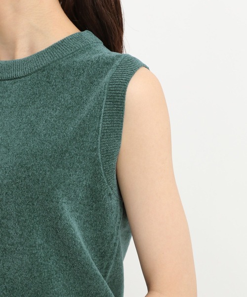 Andemiu（アンデミュウ）の「モールニットノースリーブ578239（ニット/セーター・レディース・チャコールグレー/アイボリー/グリーン・FREE）」の10枚目の写真