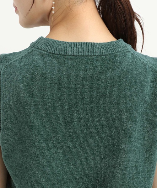 Andemiu（アンデミュウ）の「モールニットノースリーブ578239（ニット/セーター・レディース・チャコールグレー/アイボリー/グリーン・FREE）」の12枚目の写真
