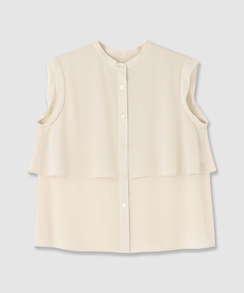 allureville(アルアバイル)の「ジョーゼットオーバーラップブラウス(シャツ/ブラウス・レディース・ベージュ/ネイビー/ブラウン・2)」の1枚目の写真