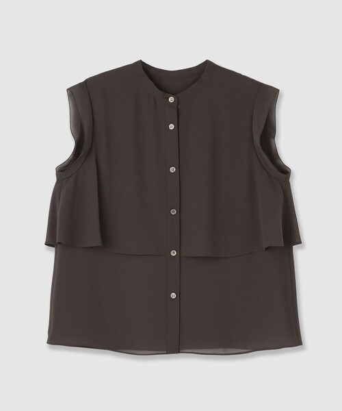 allureville(アルアバイル)の「ジョーゼットオーバーラップブラウス(シャツ/ブラウス・レディース・ベージュ/ネイビー/ブラウン・2)」の2枚目の写真