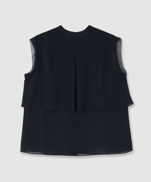 allureville(アルアバイル)の「ジョーゼットオーバーラップブラウス(シャツ/ブラウス・レディース・ベージュ/ネイビー/ブラウン・2)」の9枚目の写真