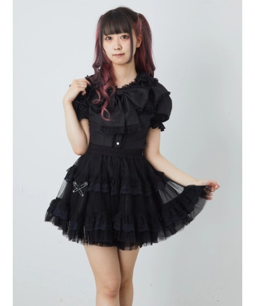 Jamie エーエヌケー（ジェイミーエーエヌケー）の「チュールパニエ（スカート・レディース・ブラック・M）」の2枚目の写真