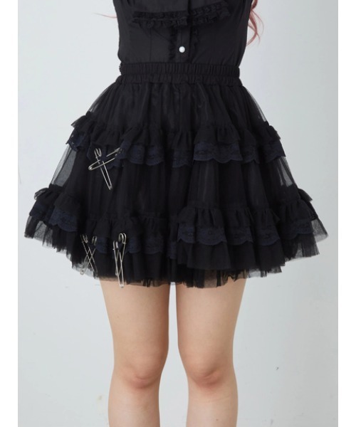 Jamie エーエヌケー（ジェイミーエーエヌケー）の「チュールパニエ（スカート・レディース・ブラック・M）」の3枚目の写真