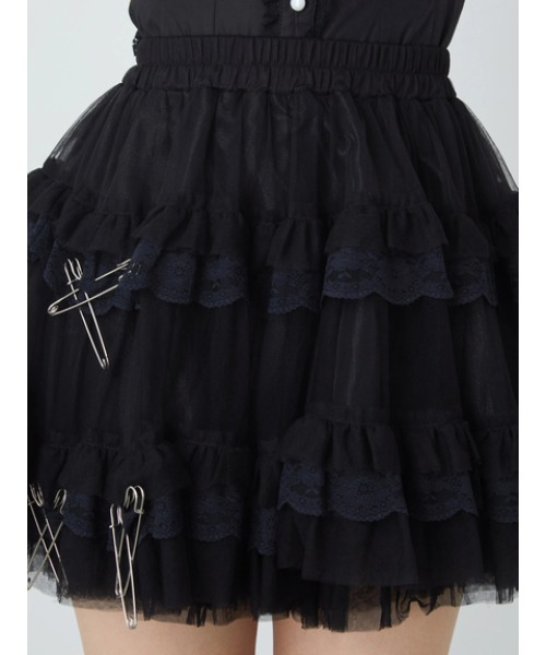 Jamie エーエヌケー（ジェイミーエーエヌケー）の「チュールパニエ（スカート・レディース・ブラック・M）」の7枚目の写真