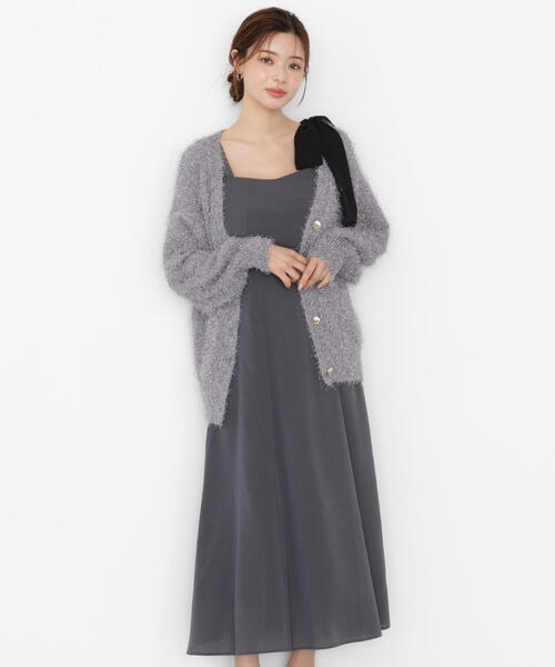 PROPORTION BODY DRESSING(プロポーションボディドレッシング)の「<E>片リボンキャミワンピース / 1215247900(ワンピース・レディース・ダークグレー/ベージュ・P/S/MEDIUM)」の5枚目の写真