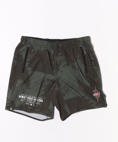 RVCA(ルーカ)の「RVCA メンズ HAWAII YOGGER STRETC ショートパンツ 【2025年秋冬モデル】/ルーカウエストゴム総柄ショートパンツ(その他パンツ・メンズ・カモフラージュ・SMALL/MEDIUM/LARGE/X-LARGE/XX-LARGE)」の1枚目の写真