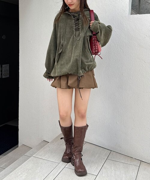 CIAOPANIC（チャオパニック）の「【UNESS/ユーネス】加工コーデュロイアノラックパーカー（その他アウター・レディース・マスタード/ブラウン/カーキ・ONE SIZE）」の14枚目の写真