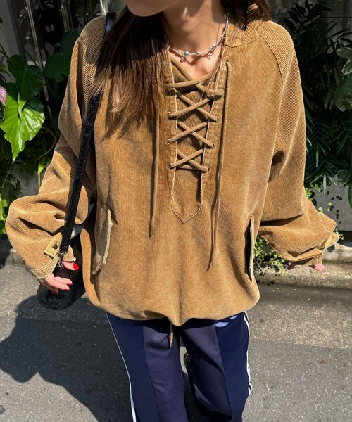 CIAOPANIC（チャオパニック）の「【UNESS/ユーネス】加工コーデュロイアノラックパーカー（その他アウター・レディース・マスタード/ブラウン/カーキ・ONE SIZE）」の17枚目の写真