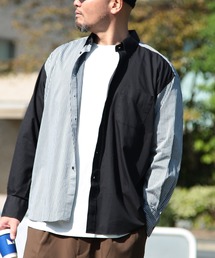 B&T CLUB（ビーティークラブ）の「B＆T CLUB (ビーアンドティークラブ) みつぼしシャツ 無地＆柄 ナチュラル ストレッチ ツイルボタンダウン 長袖 シャツ（シャツ/ブラウス）」