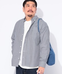 長袖 シャツ メンズ 大きいサイズ みつぼしシャツ 無地＆柄 ナチュラル ストレッチ ツイルボタンダウン カジュアル B＆T CLUB (ビーアンドティークラブ)