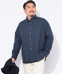 長袖 シャツ メンズ 大きいサイズ みつぼしシャツ 無地&柄 ナチュラル ストレッチ ツイルボタンダウン カジュアル B&T CLUB (ビーアンドティークラブ)