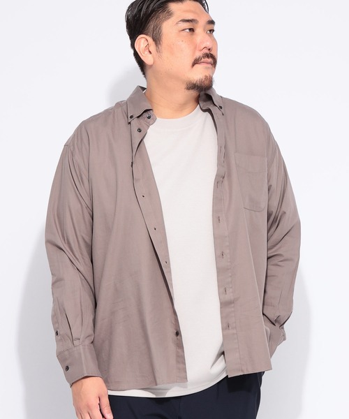 B&T CLUB（ビーティークラブ）の「B＆T CLUB (ビーアンドティークラブ) みつぼしシャツ 無地＆柄 ナチュラル ストレッチ ツイルボタンダウン 長袖 シャツ（シャツ/ブラウス・メンズ・ネイビー/C/ダークネイビー/A/B/ブルー/グレー/ブラック/ワイン/ホワイト×ブラック/ダークブルー/グリーン・X3(6L～7L)/X2(4L～5L)/X1(3L～4L)）」の22枚目の写真
