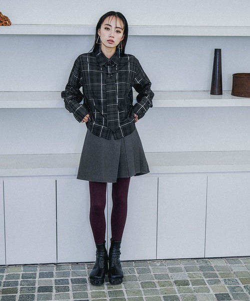 HARE(ハレ)の「コンパクトネクタイシャツ(HARE)(シャツ/ブラウス・レディース・ホワイト/ブラック/ストライプ/ブラック系その他/レッド系その他・FREE)」の7枚目の写真
