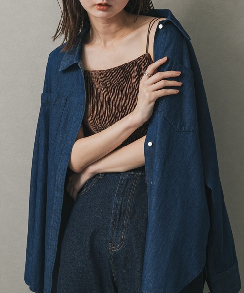 SENSE OF PLACE by URBAN RESEARCH（センスオブプレイスバイアーバンリサーチ）の「ベロアキャミソール（キャミソール・レディース・ブラウン/チャコールグレー/アイボリー・ONE）」の3枚目の写真