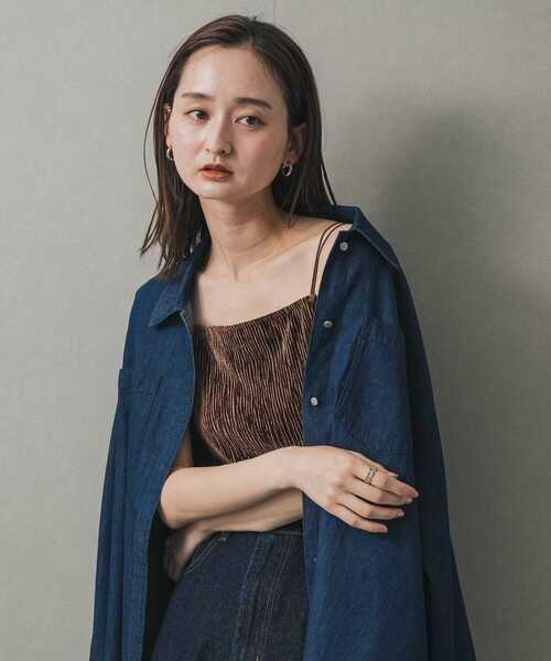 SENSE OF PLACE by URBAN RESEARCH（センスオブプレイスバイアーバンリサーチ）の「ベロアキャミソール（キャミソール・レディース・ブラウン/チャコールグレー/アイボリー・ONE）」の15枚目の写真