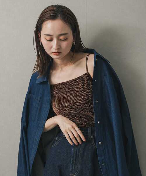 SENSE OF PLACE by URBAN RESEARCH（センスオブプレイスバイアーバンリサーチ）の「ベロアキャミソール（キャミソール・レディース・ブラウン/チャコールグレー/アイボリー・ONE）」の16枚目の写真