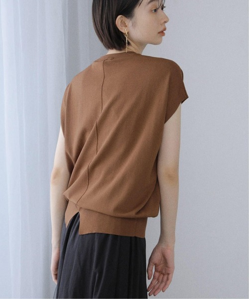 La TOTALITE（ラトータリテ）の「《追加2》【洗える】ウォッシャブルフレンチプルオーバー（ニット/セーター・レディース・ブラウン/キャメル/ブラック・FREE）」の3枚目の写真