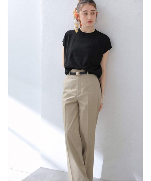 La TOTALITE（ラトータリテ）の「《追加2》【洗える】ウォッシャブルフレンチプルオーバー（ニット/セーター・レディース・ブラウン/キャメル/ブラック・FREE）」の2枚目の写真